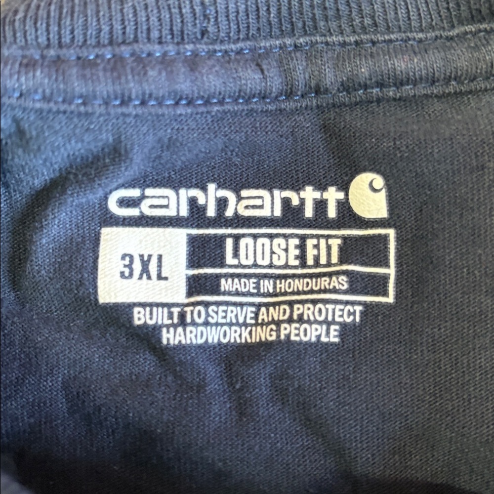 Carhartt Navy Pocket T-Shirt with Logo Patch 3XL loose fit - Picture 4 of 8